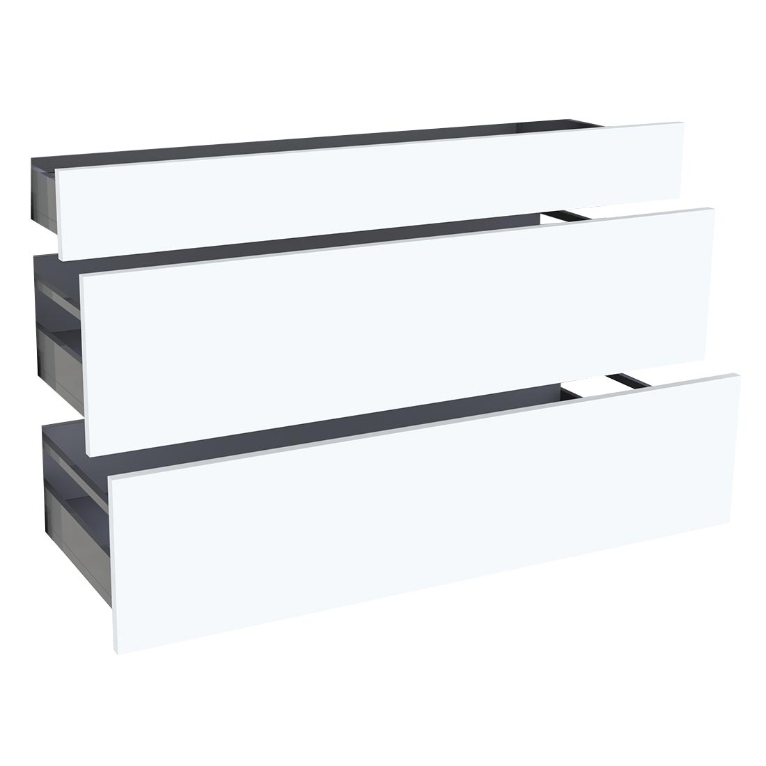 Kit façade meuble cuisine Blanc Mat 1 tiroir, 2 casseroliers H. 71,7 cm L. 119,7 cm