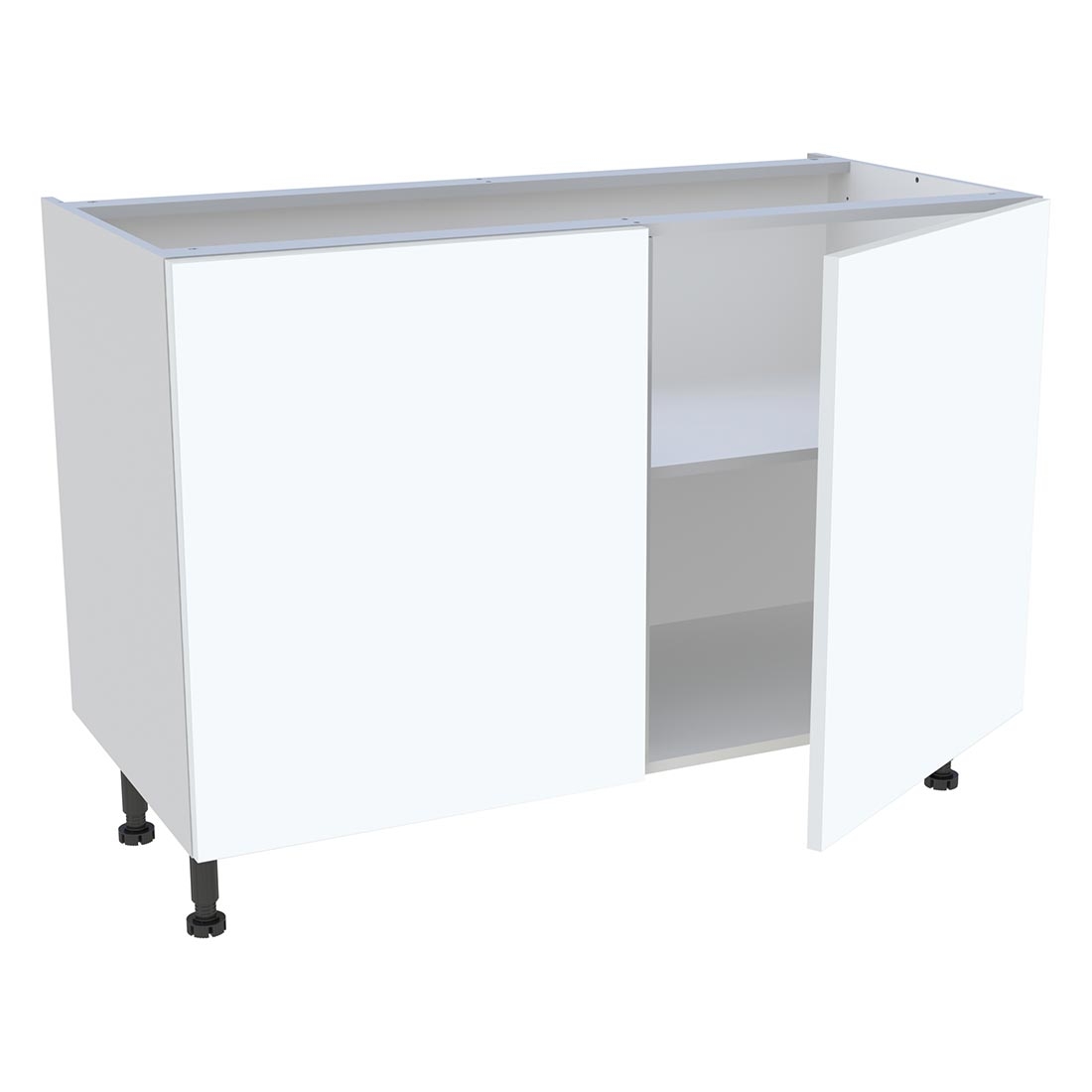 Meuble bas cuisine 2 portes H. 87 cm x L. 120 cm - Blanc mat