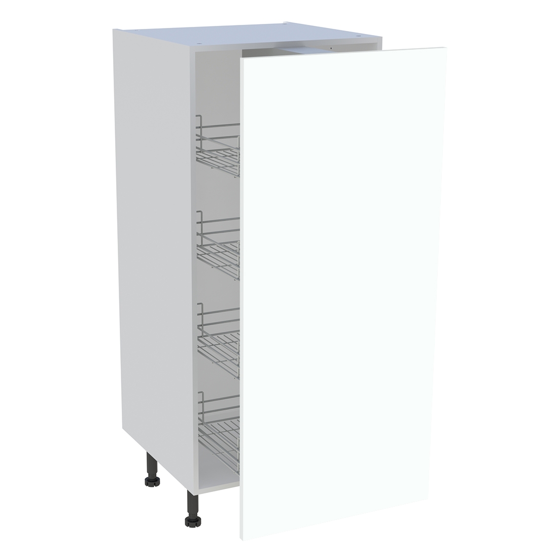 Demi colonne cuisine 1 porte H. 129,6 cm x L. 60 cm - Blanc chaud mat