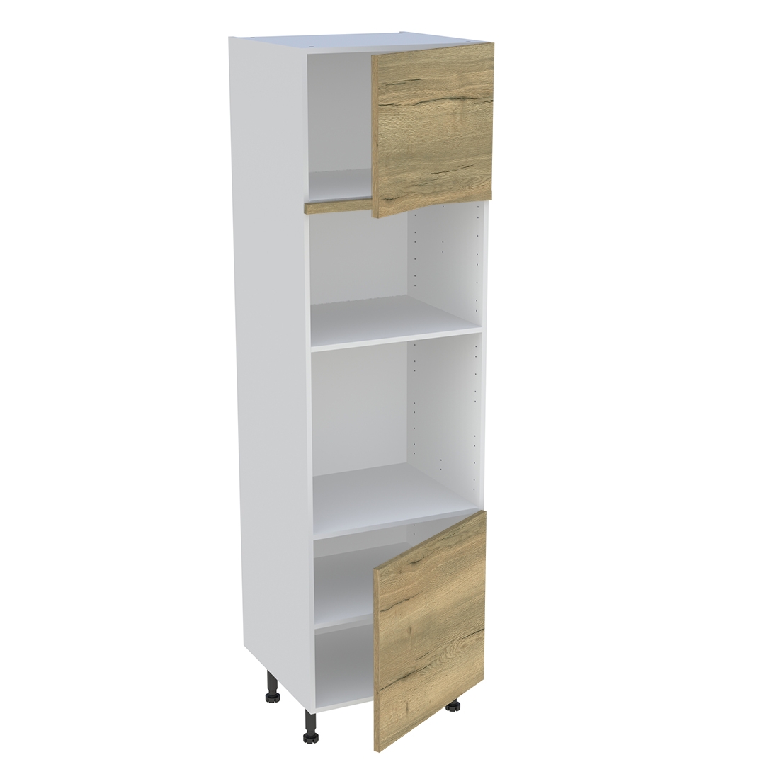 Colonne cuisine 2 portes H. 216,6 cm x L. 60 cm - CFMO2P - Chêne structuré