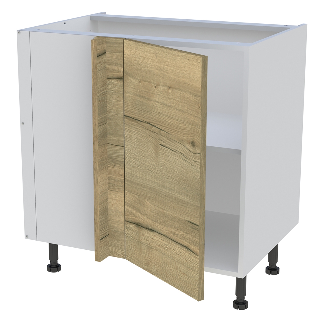 Meuble bas d'angle cuisine 1 porte H. 87 cm x L. 80 cm - Chêne structuré