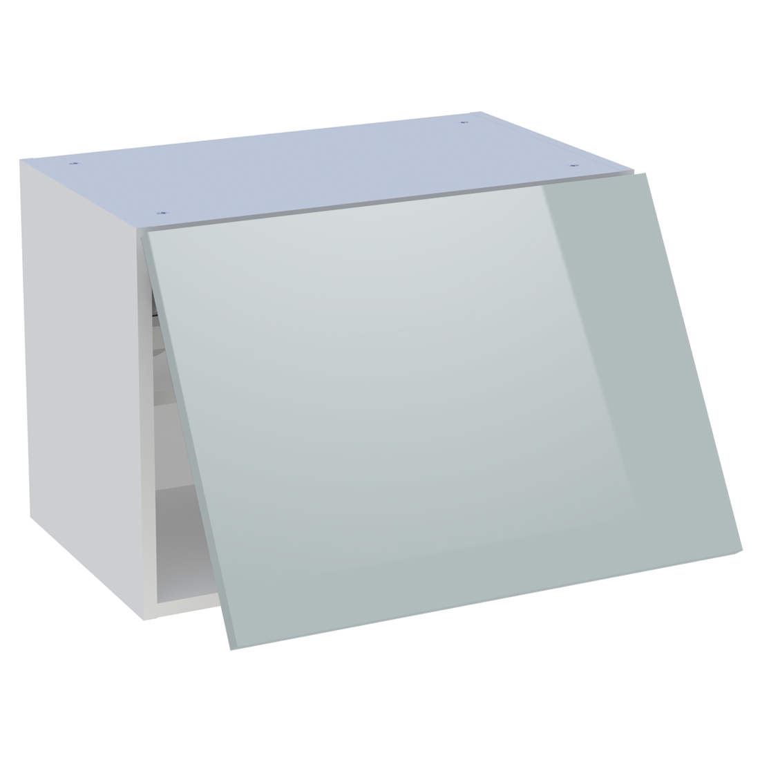 Meuble haut cuisine 1 porte relevante H. 43,2 cm x L. 60 cm - Gris cendre brillant