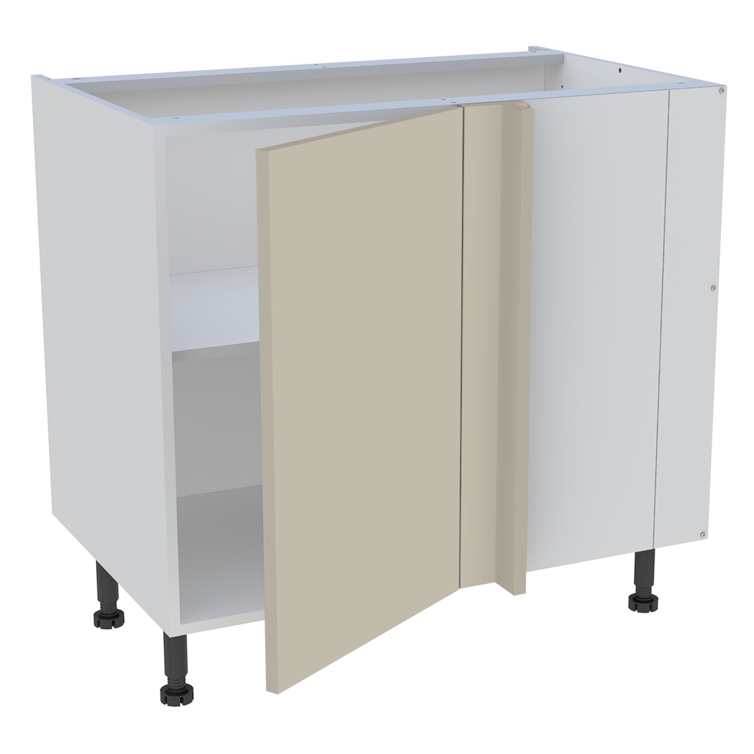 Meuble bas d'angle cuisine 1 porte H. 87 cm x L. 90 cm - Beige mat