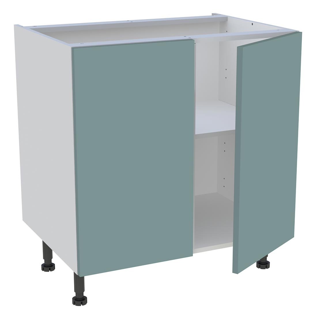 Meuble bas cuisine 2 portes H. 87 cm x L. 80 cm - Vert opale mat