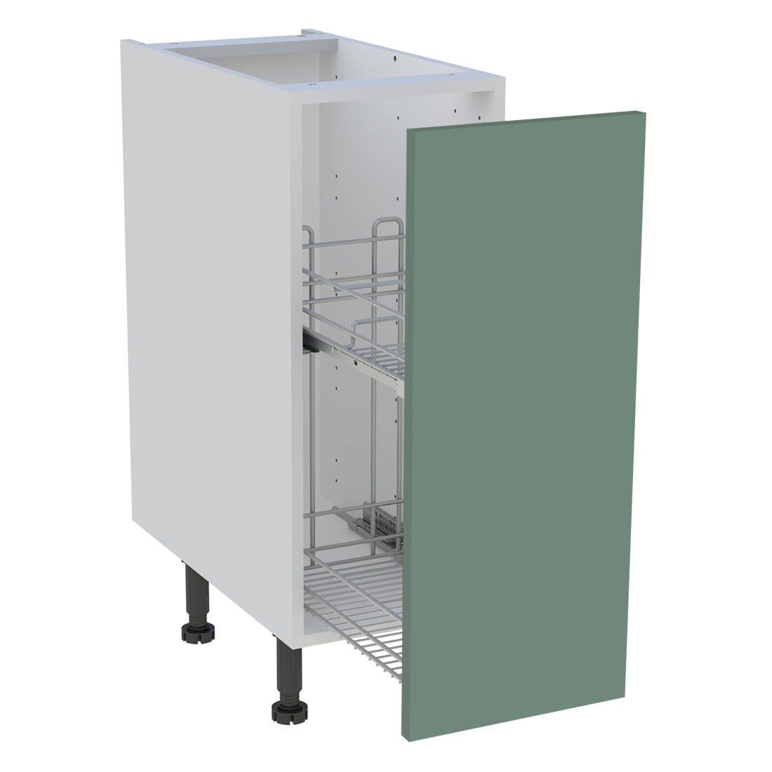 Meuble bas cuisine 1 coffre H. 87 cm x L. 30 cm - Vert sauge mat