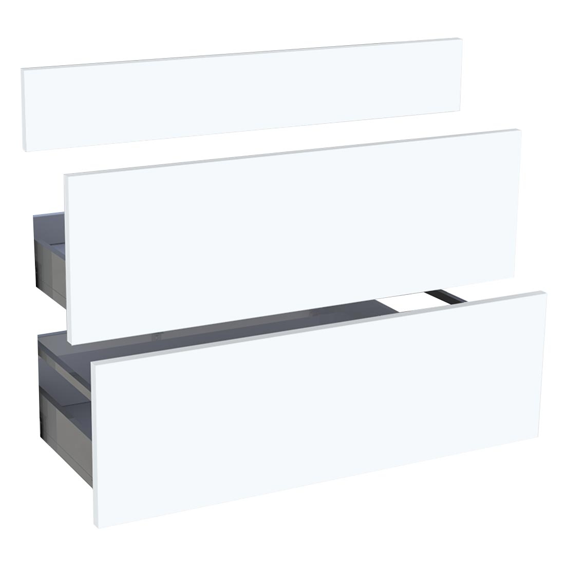 Kit façade meuble cuisine Blanc Mat 1 faux tiroir, 2 casseroliers H. 71,7 cm L. 89,7 cm