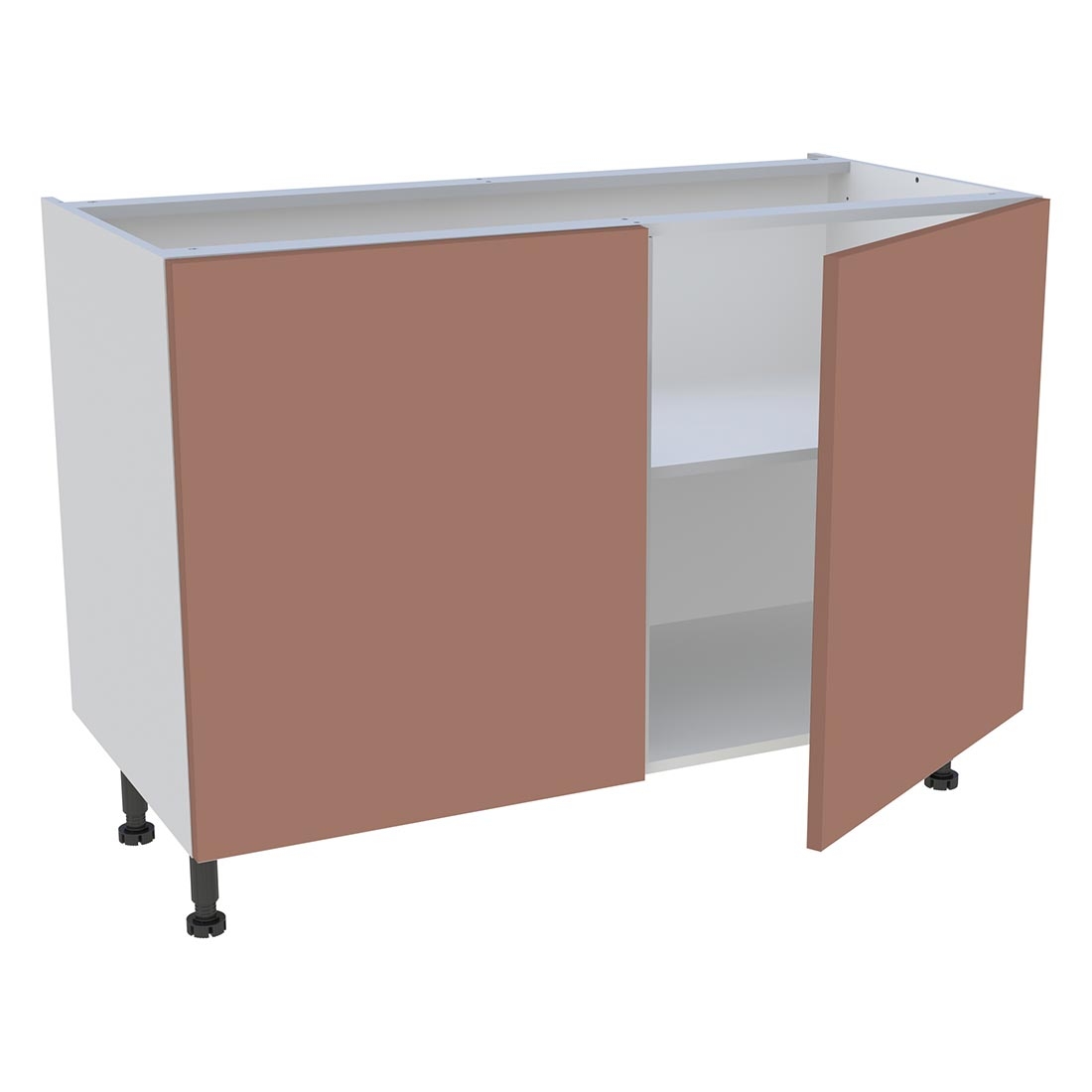 Meuble bas cuisine 2 portes H. 87 cm x L. 120 cm - Terracotta mat