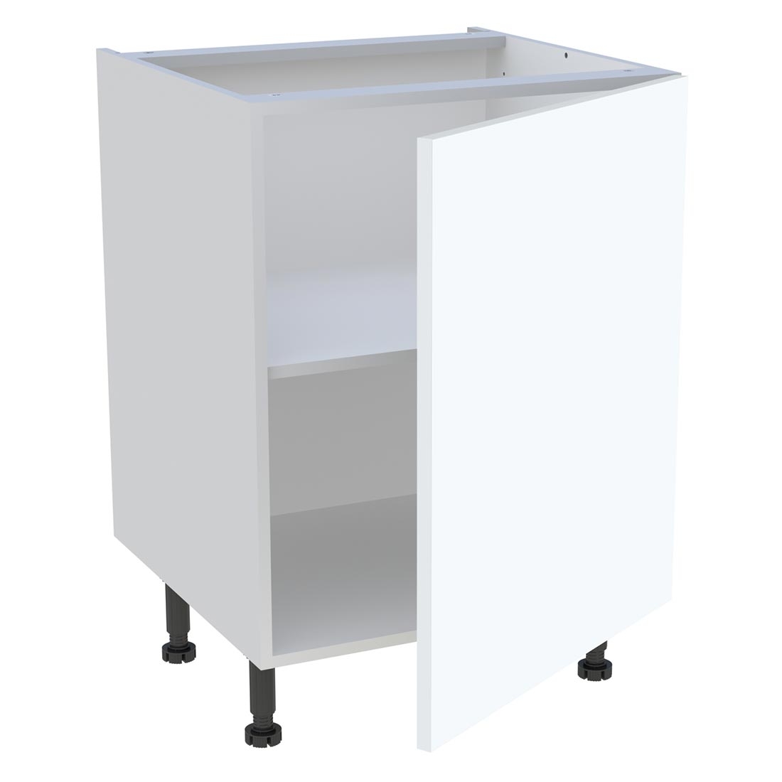 Meuble bas cuisine 1 porte H. 87 cm x L. 60 cm - Blanc mat