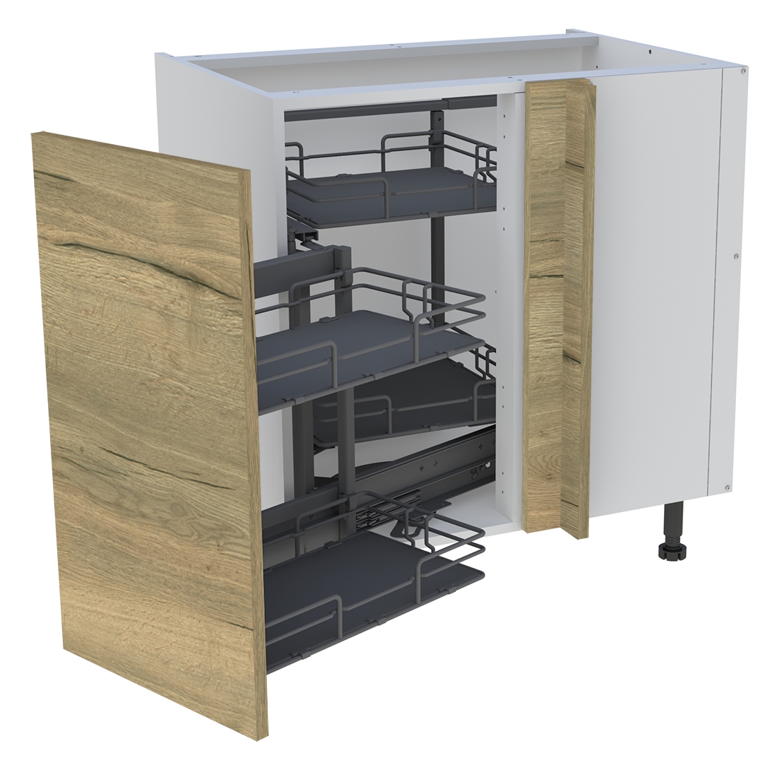 Meuble bas cuisine 1 porte H. 87 cm x L. 80 cm - BSA105MCD - Chêne structuré