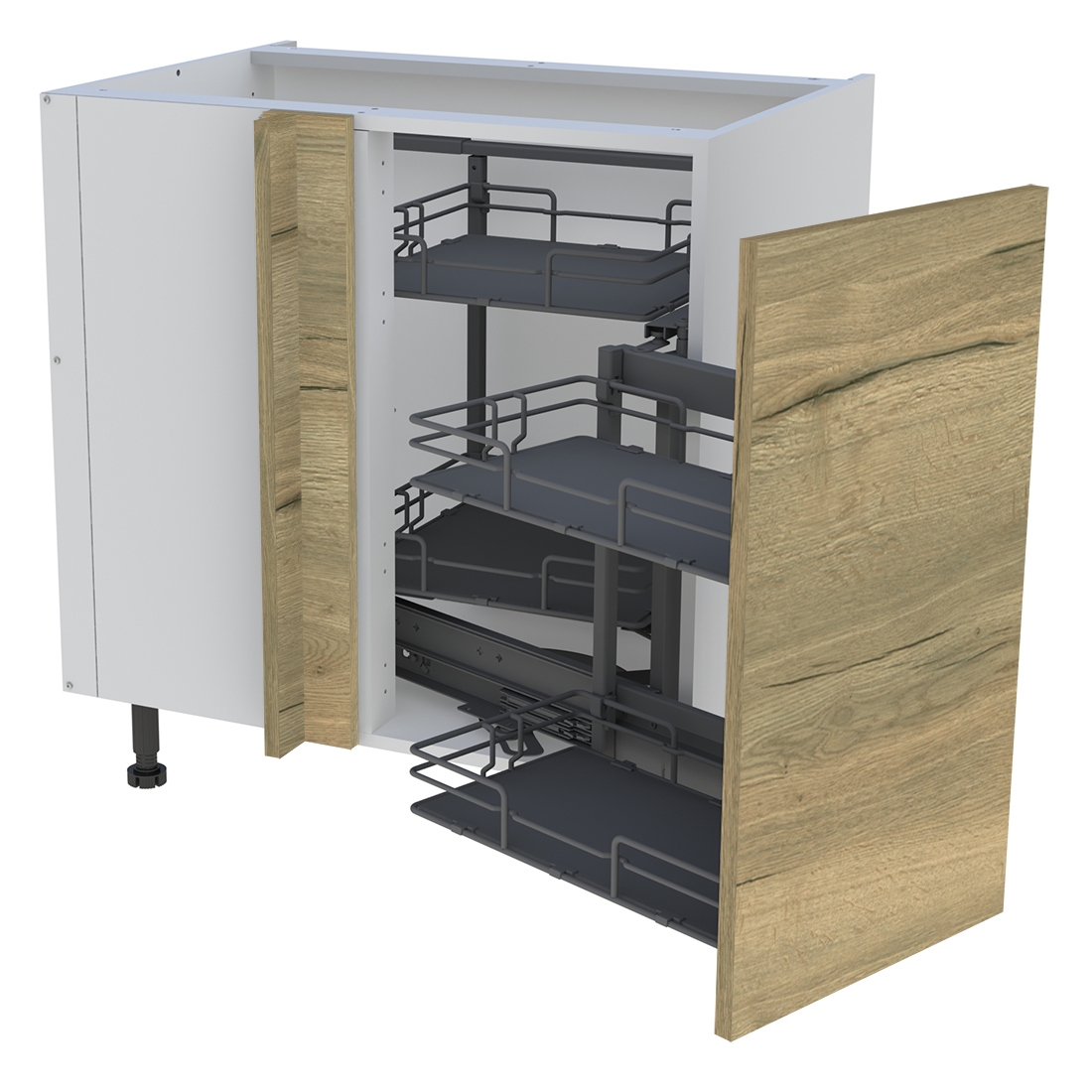 Meuble bas cuisine 1 porte H. 87 cm x L. 80 cm - BSA105MCG - Chêne structuré