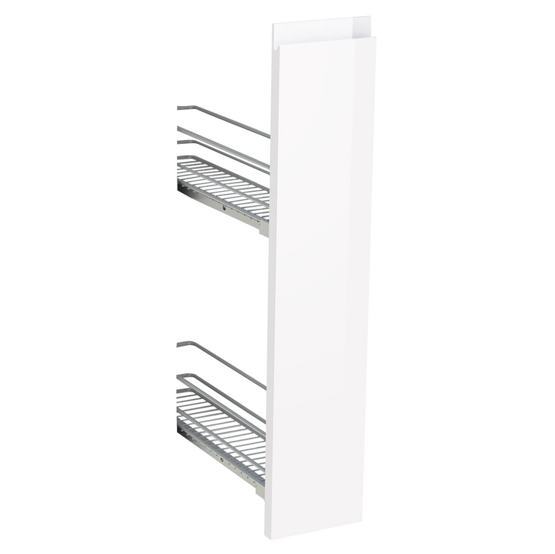 Kit façade meuble cuisine Blanc Brillant Sans Poignée 1 porte H. 71,7 cm L. 14,7 cm