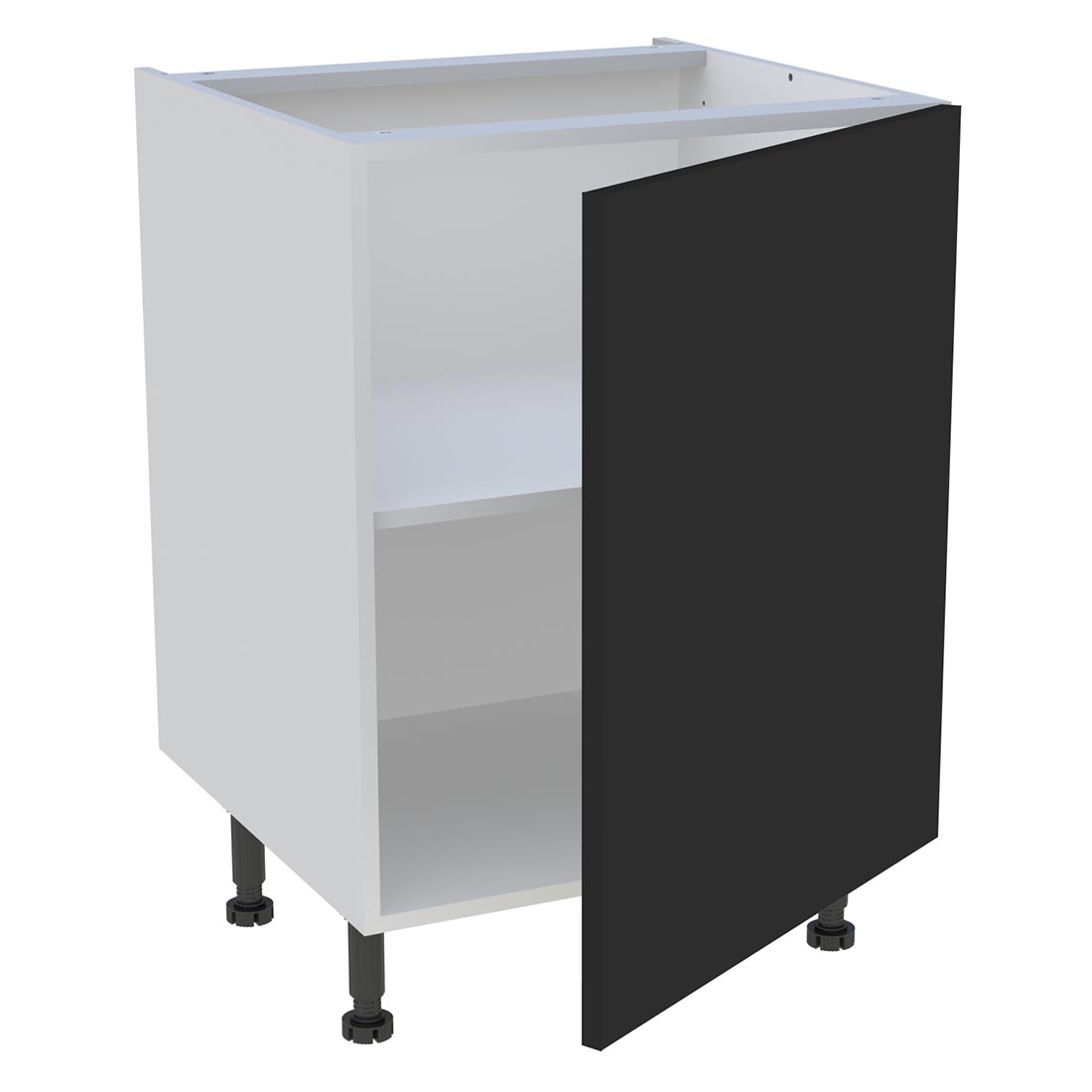 Meuble bas cuisine 1 porte H. 87 cm x L. 60 cm - Noir mat
