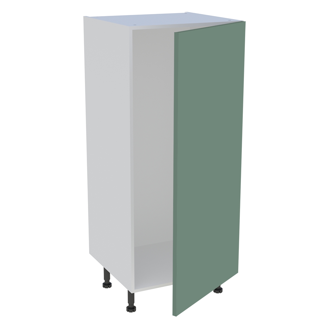 Demi colonne cuisine 1 porte H. 129,6 cm x L. 60 cm - Vert sauge mat