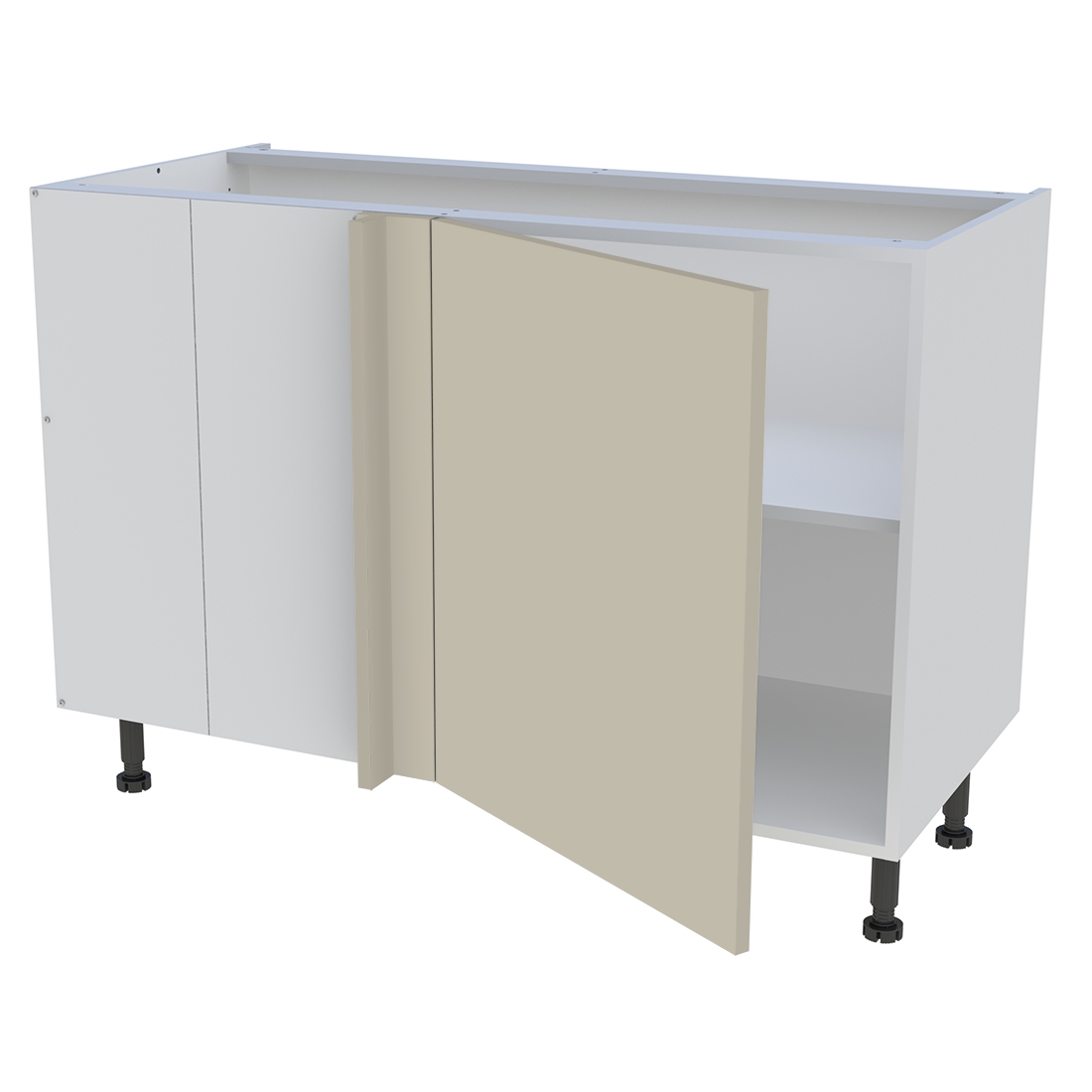 Meuble bas d'angle cuisine 1 porte H. 87 cm x L. 120 cm - Beige mat