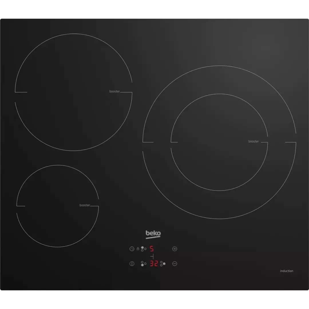 Plaque de cuisson induction 3 foyers avec zone duo - Beko HII63405MT