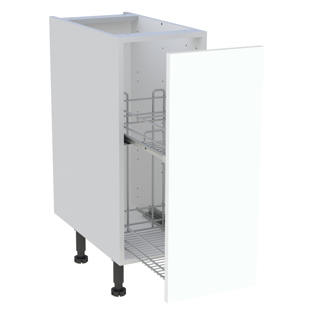 Meuble bas cuisine 1 coffre H. 87 cm x L. 30 cm - Blanc chaud mat
