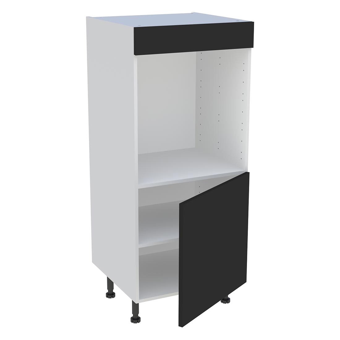 Demi colonne cuisine 1 porte H.129,6 cm x L. 60 cm - Noir mat