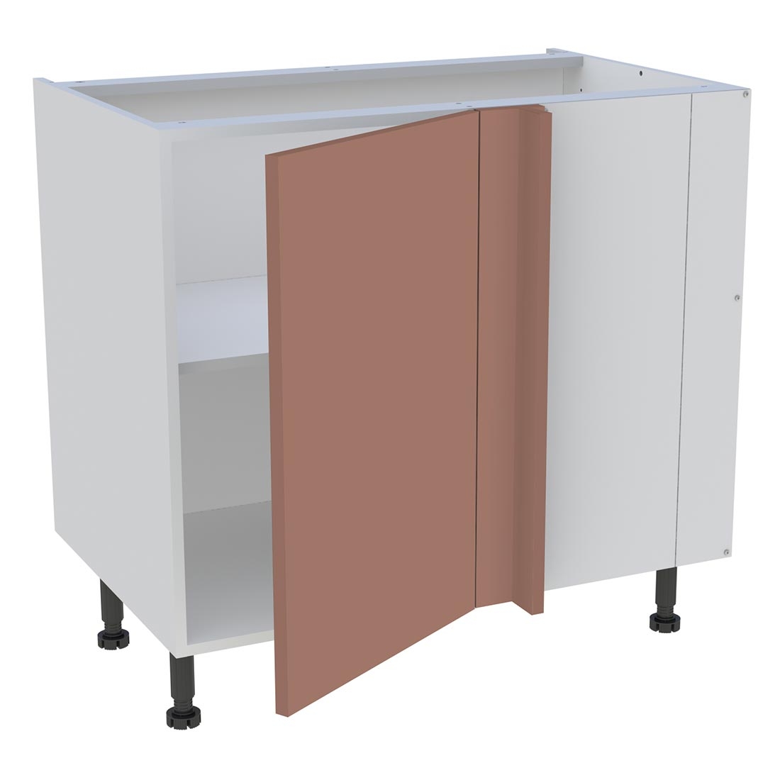 Meuble bas d'angle cuisine 1 porte H. 87 cm x L. 90 cm - Terracotta mat