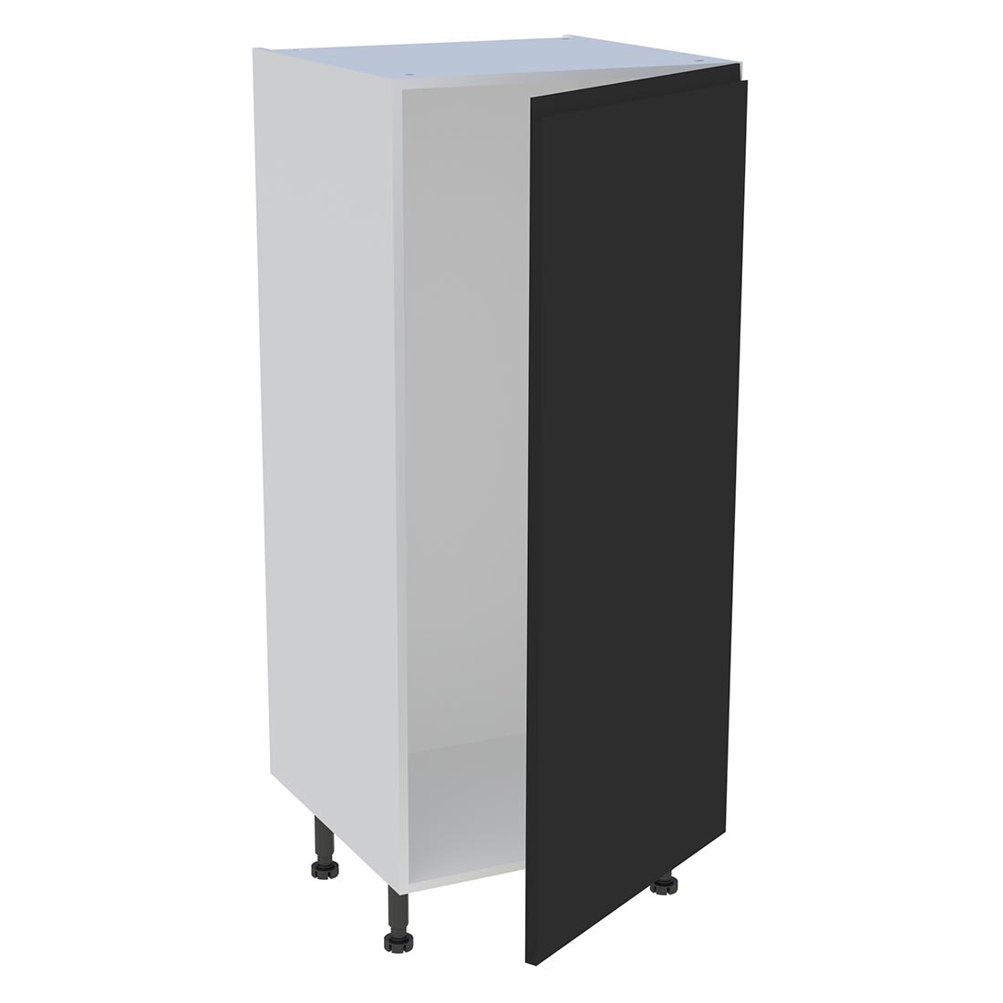Demi colonne cuisine 1 porte H. 129,6 cm x L. 60 cm - Noir mat sans poignée