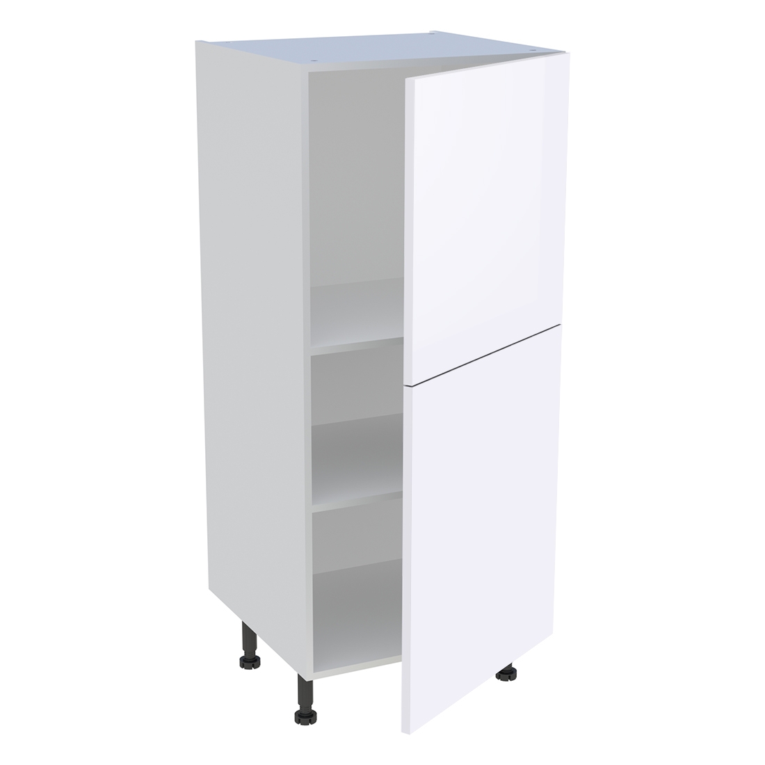 Demi colonne cuisine 2 portes H. 129,6 cm x L. 60 cm - Blanc brillant