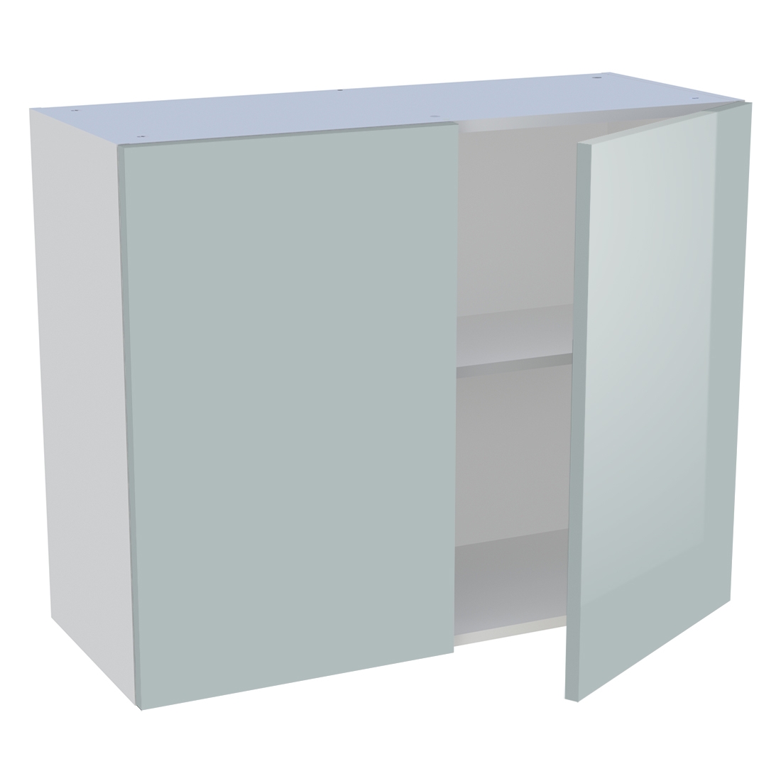 Meuble haut cuisine 2 portes H. 72 cm x L. 90 cm - Gris cendre brillant