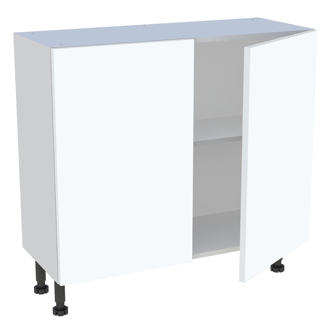 Meuble bas cuisine 2 portes H. 87 cm x L. 90 cm x P. 36,9 cm - Blanc mat