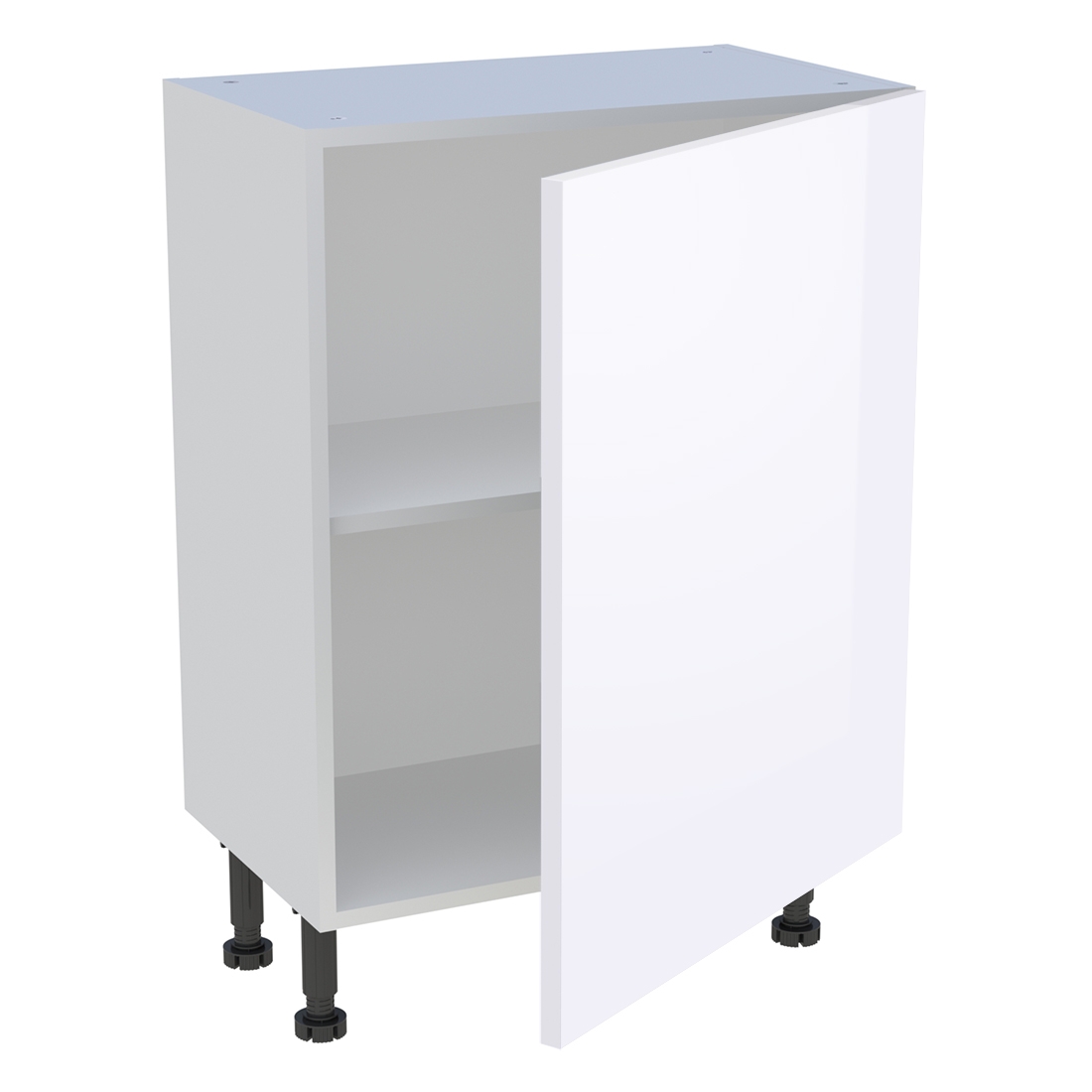 Meuble bas cuisine 1 porte H. 87 cm x L. 60 cm x P. 36,9 cm - Blanc brillant