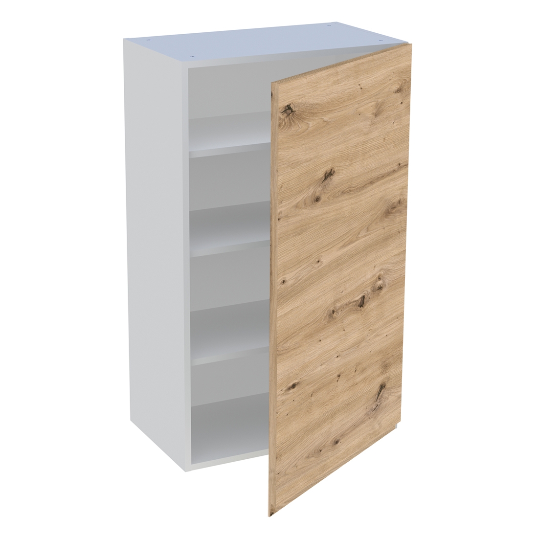 Meuble haut cuisine 1 porte H. 100,8 cm x L. 60 cm - Chêne naturel sans poignée