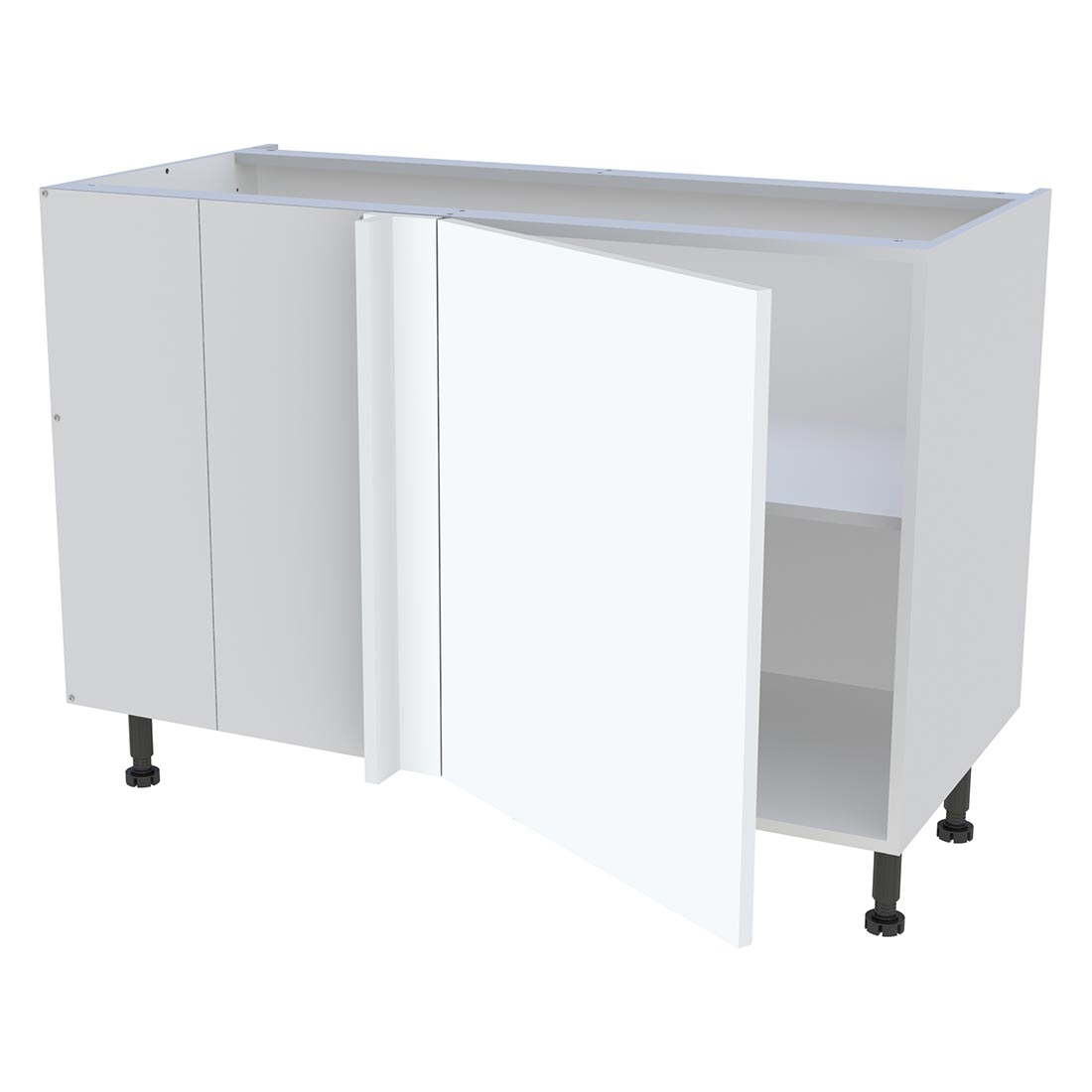 Meuble bas d'angle cuisine 1 porte H. 87 cm x L. 120 cm - Blanc mat