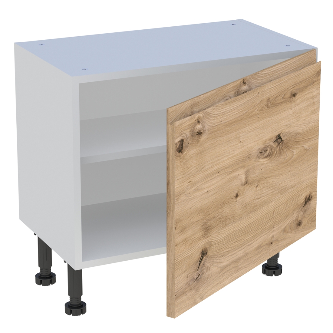 Meuble bas cuisine 1 porte H. 58,2 cm x L. 60 cm x P. 36,9 cm - Chêne naturel sans poignée