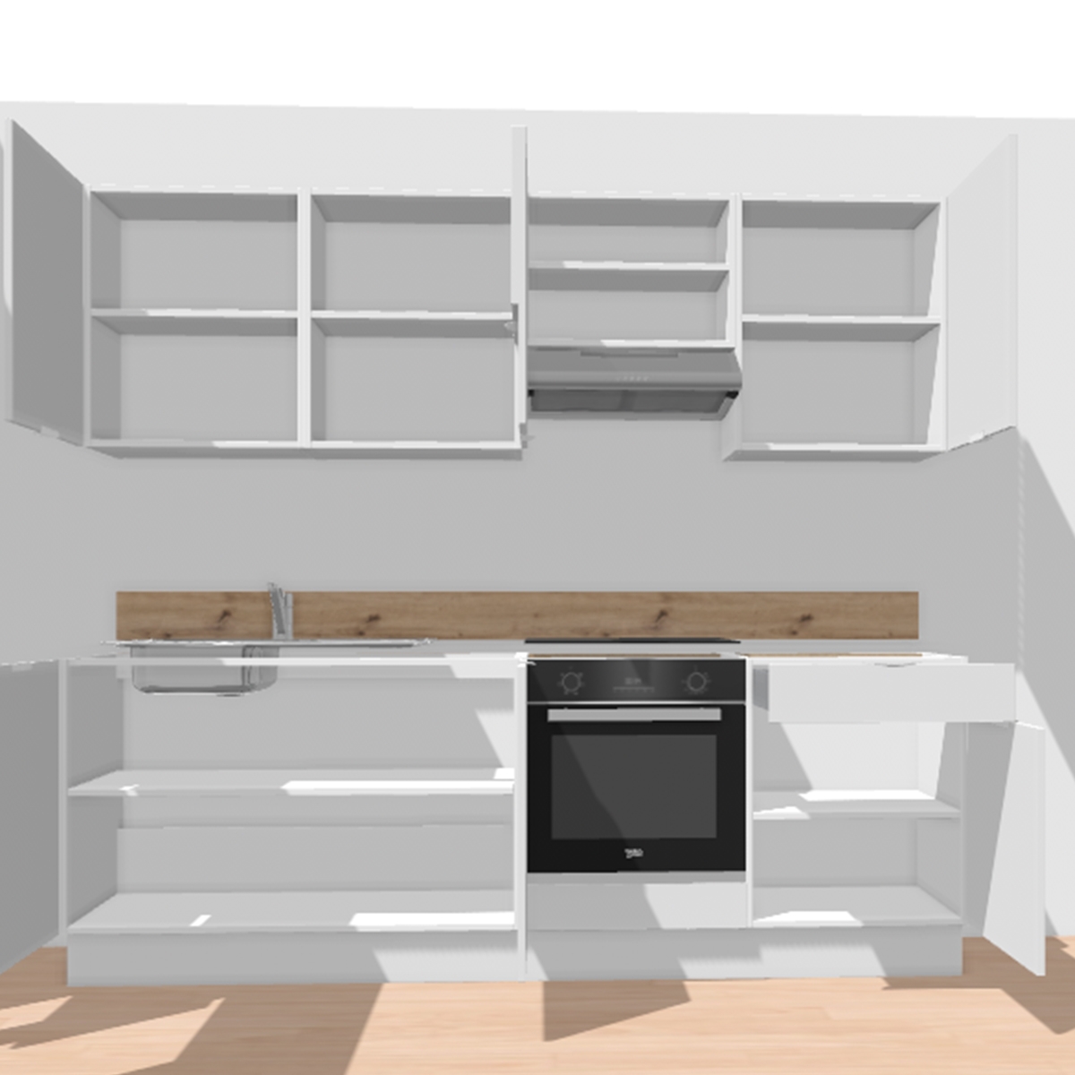 Cuisine complète blanc mat largeur 180 cm