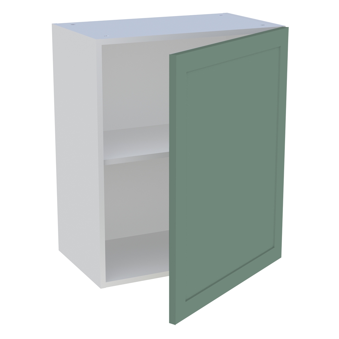 Meuble haut cuisine 1 porte H. 72 cm x L. 60 cm - Vert sauge cadre