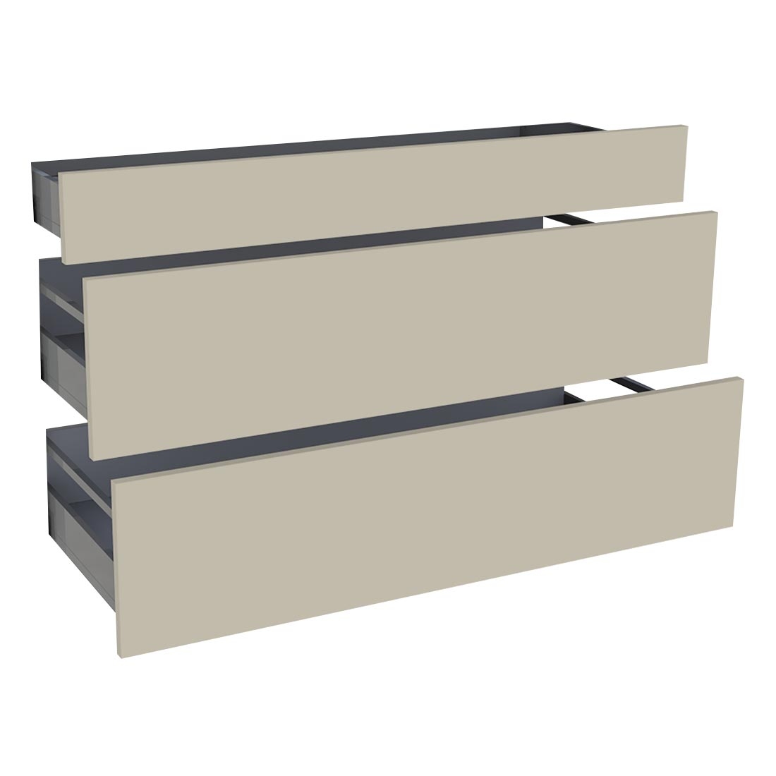 Kit façade meuble cuisine Beige Mat 1 tiroir, 2 casseroliers H. 71,7 cm L. 119,7 cm