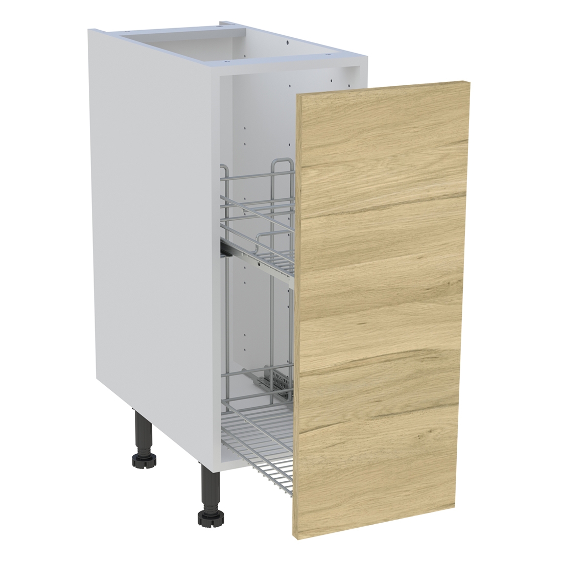 Meuble bas cuisine 1 coffre H. 87 cm x L. 30 cm - Chêne clair