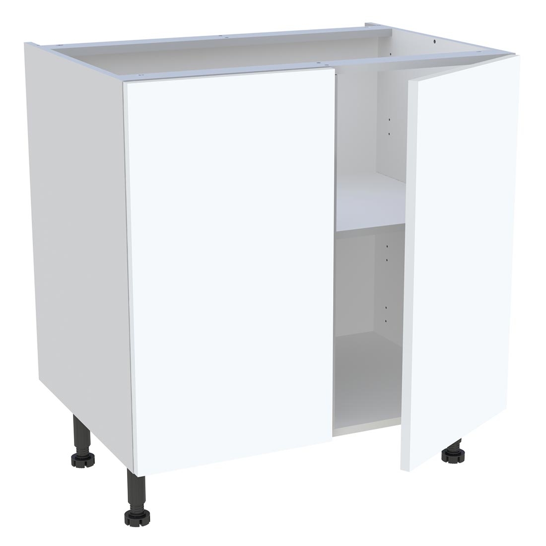 Meuble bas cuisine 2 portes H. 87 cm x L. 80 cm - Blanc mat