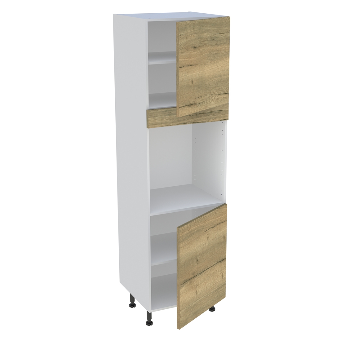 Colonne cuisine 2 portes H. 216,6 cm x L. 60 cm - CF2P - Chêne structuré