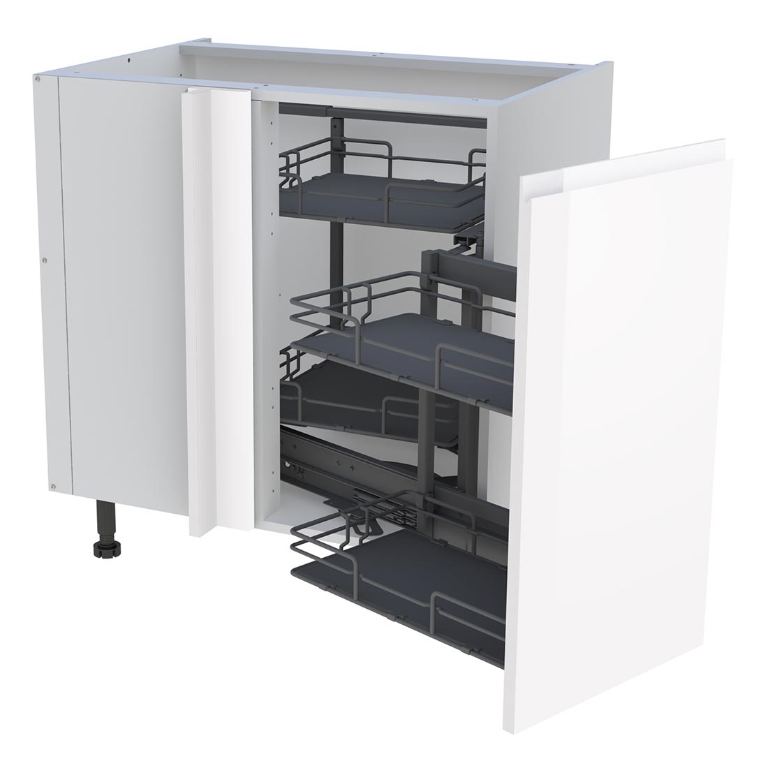 Meuble bas cuisine 1 porte H. 87 cm x L. 80 cm - BSA105MCG - Blanc brillant sans poignée