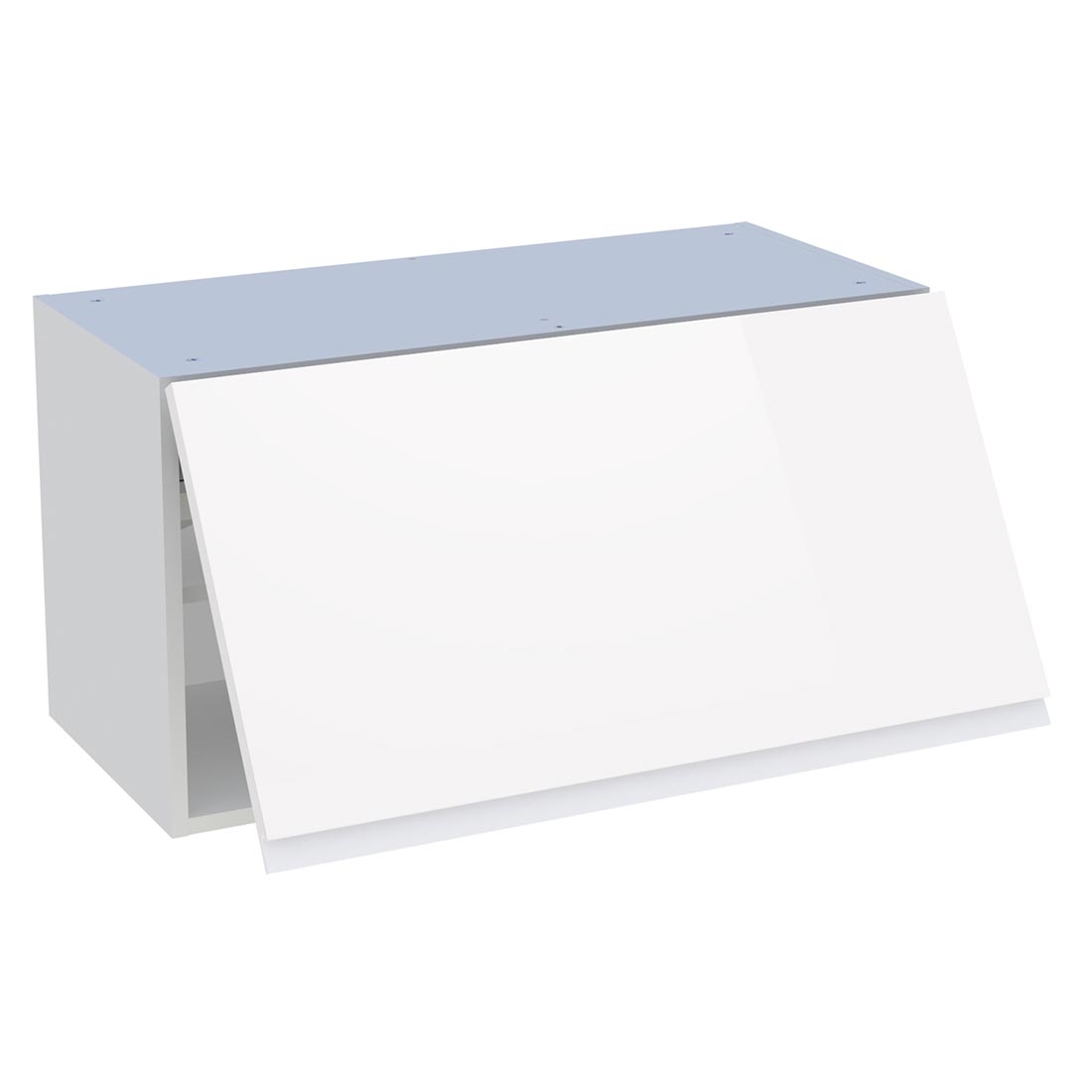 Meuble haut cuisine 1 porte relevante H. 43,2 cm x L. 80 cm - Blanc brillant sans poignée