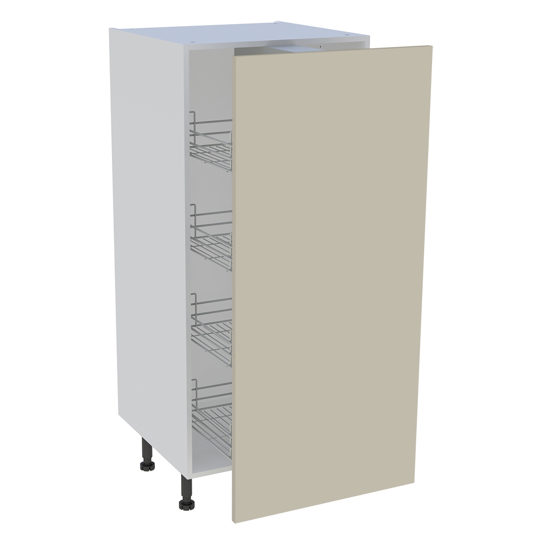 Demi colonne cuisine 1 porte H. 129,6 cm x L. 60 cm - Beige mat