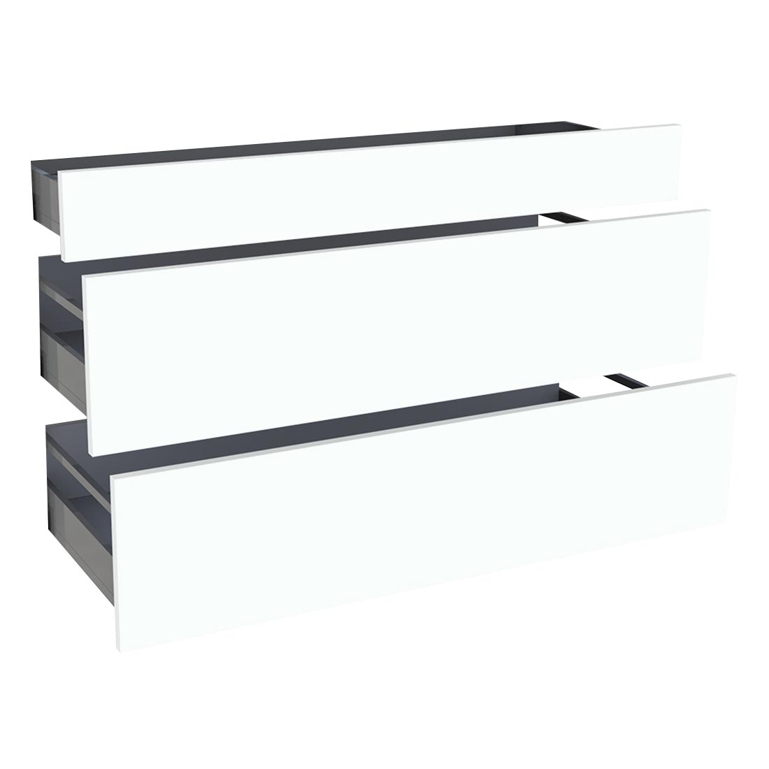 Kit façade meuble cuisine Blanc Chaud Mat 1 tiroir, 2 casseroliers H. 71,7 cm L. 119,7 cm