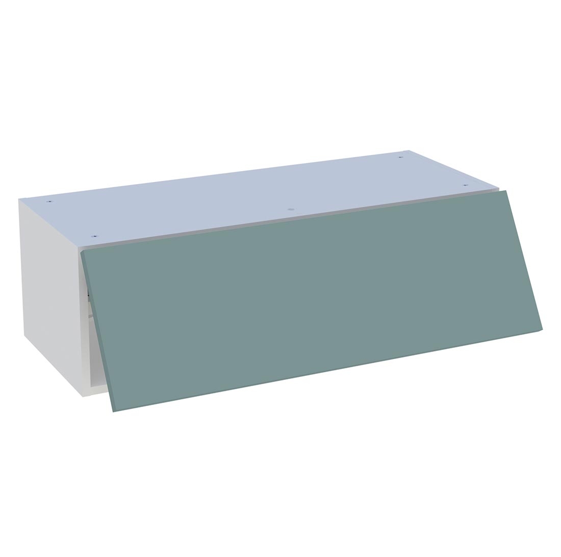 Meuble haut cuisine 1 porte relevante H. 28,8 cm x L. 90 cm - Vert opale mat