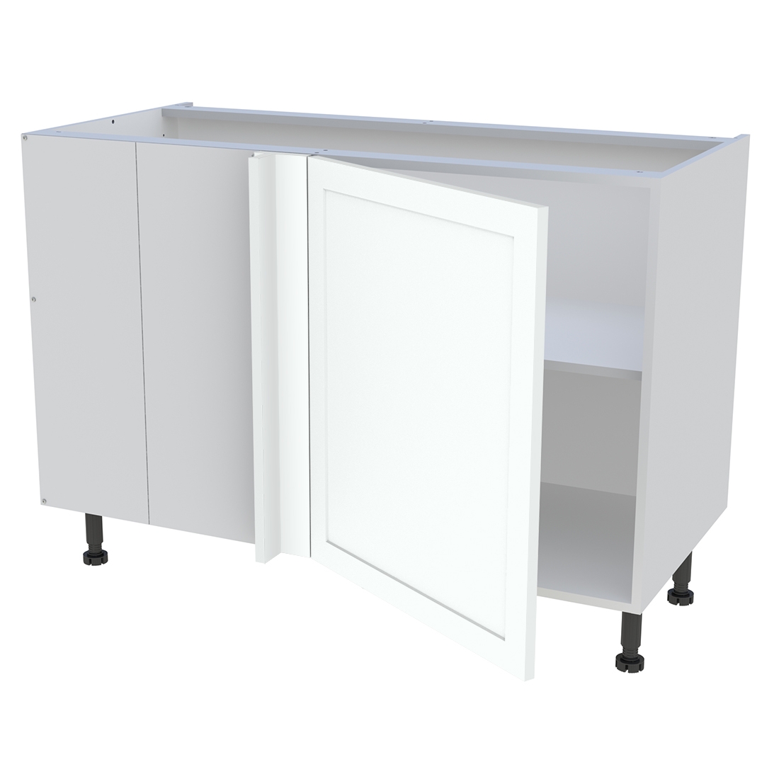 Meuble bas d'angle cuisine 1 porte H. 87 cm x L. 120 cm - Blanc cadre