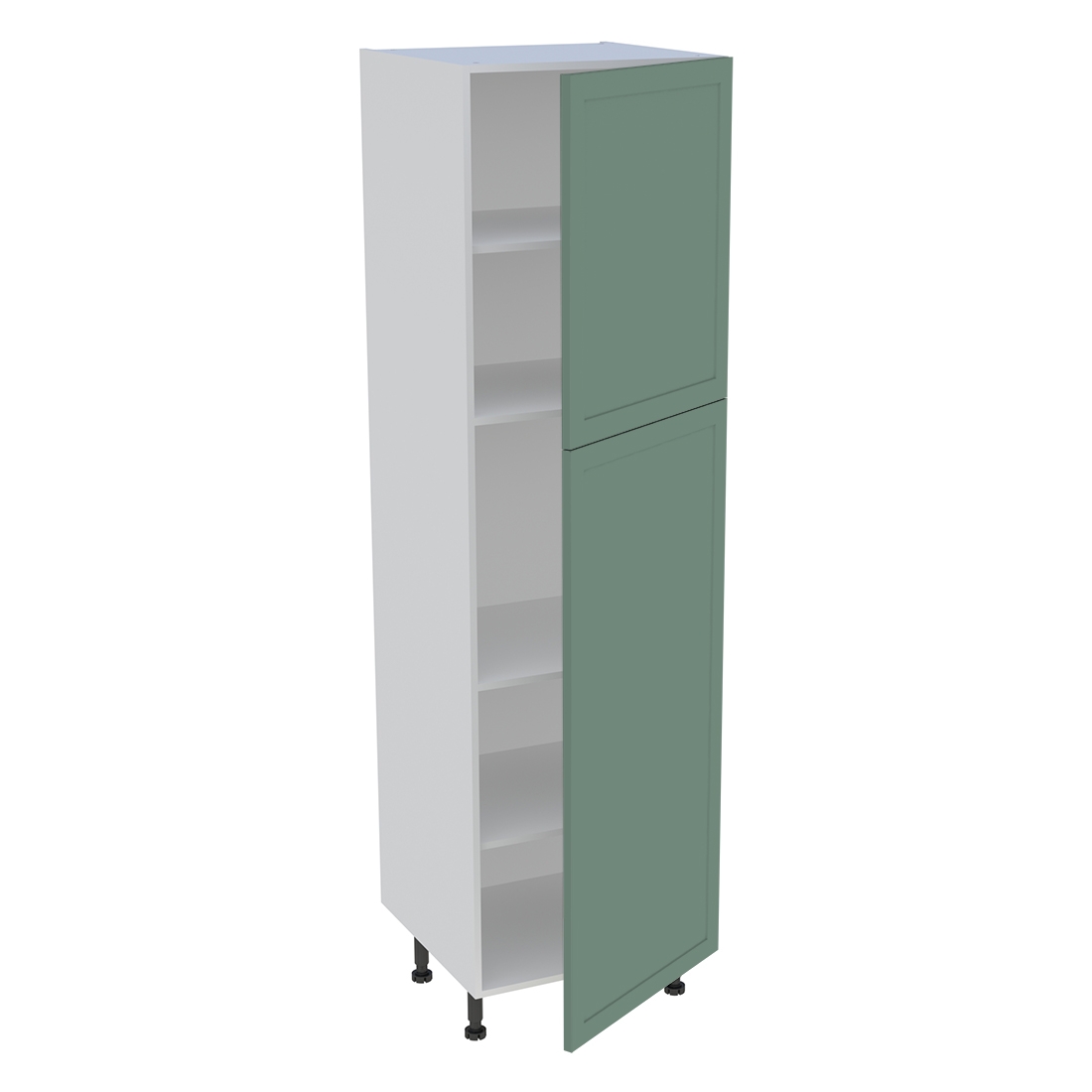 Colonne cuisine 2 portes H. 216,6 cm x L. 60 cm - C2P602 - Vert sauge cadre