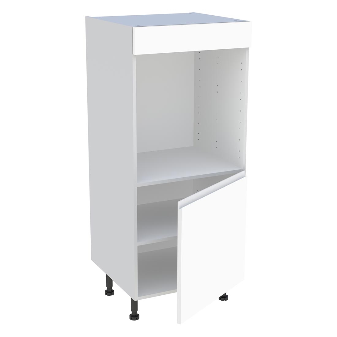 Demi colonne cuisine 1 porte H.129,6 cm x L. 60 cm - Blanc mat sans poignée