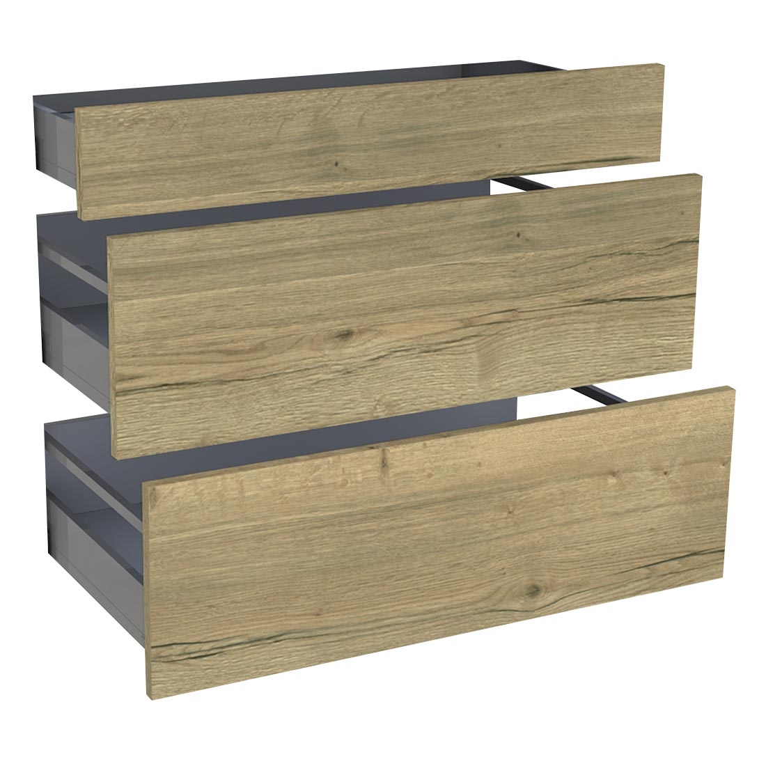 Kit façade meuble cuisine Chêne Structuré 1 tiroir, 2 casseroliers H. 71,7 cm L. 89,7 cm