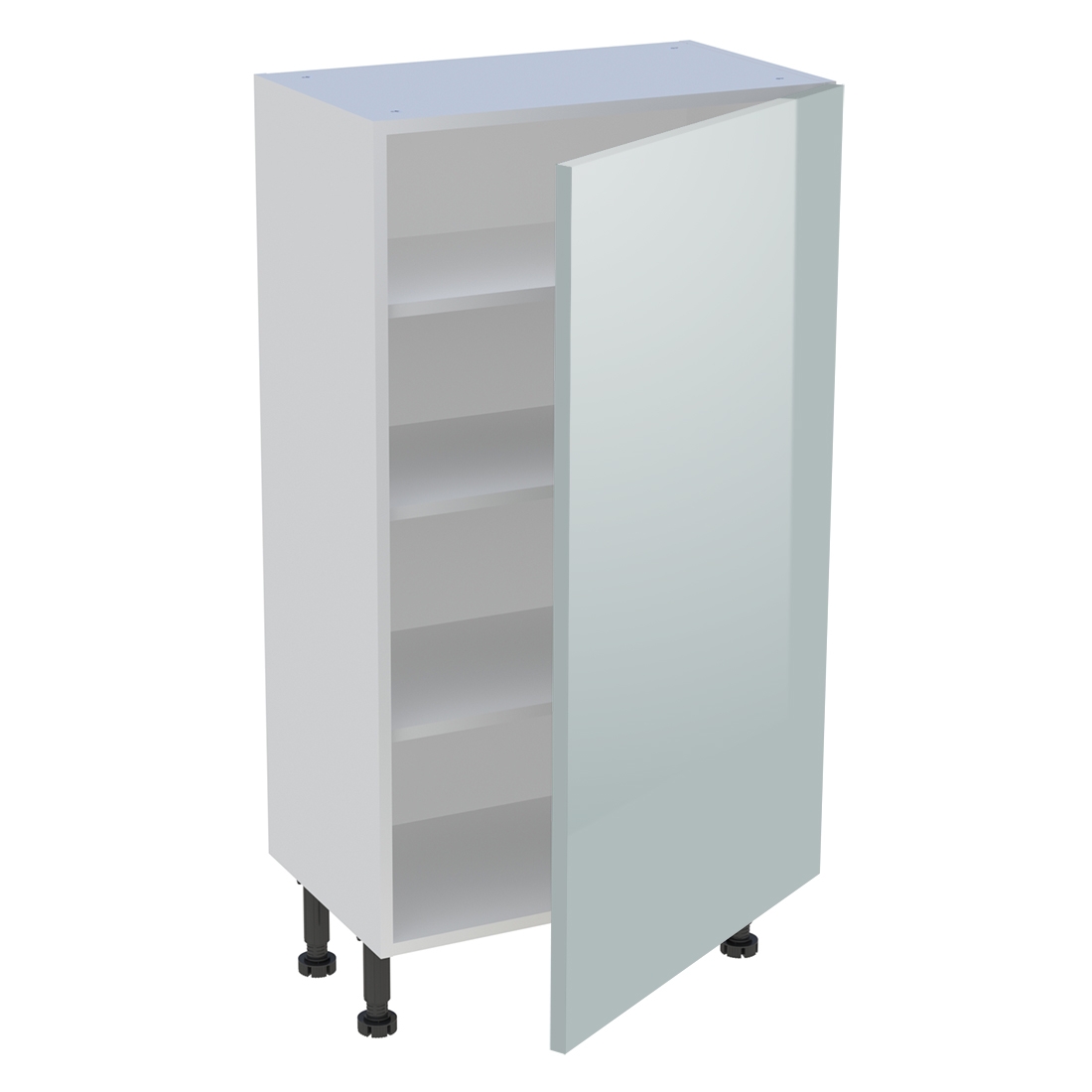 Meuble bas cuisine 1 porte H. 115,8 cm x L. 60 cm x P. 36,9 cm - Gris cendre brillant