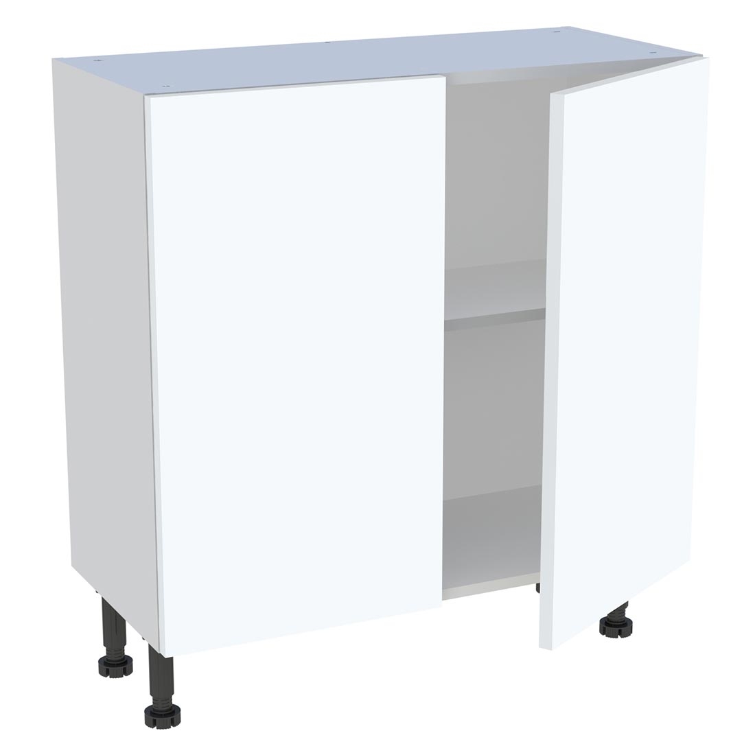 Meuble bas cuisine 2 portes H. 87 cm x L. 80 cm x P. 36,9 cm - Blanc mat