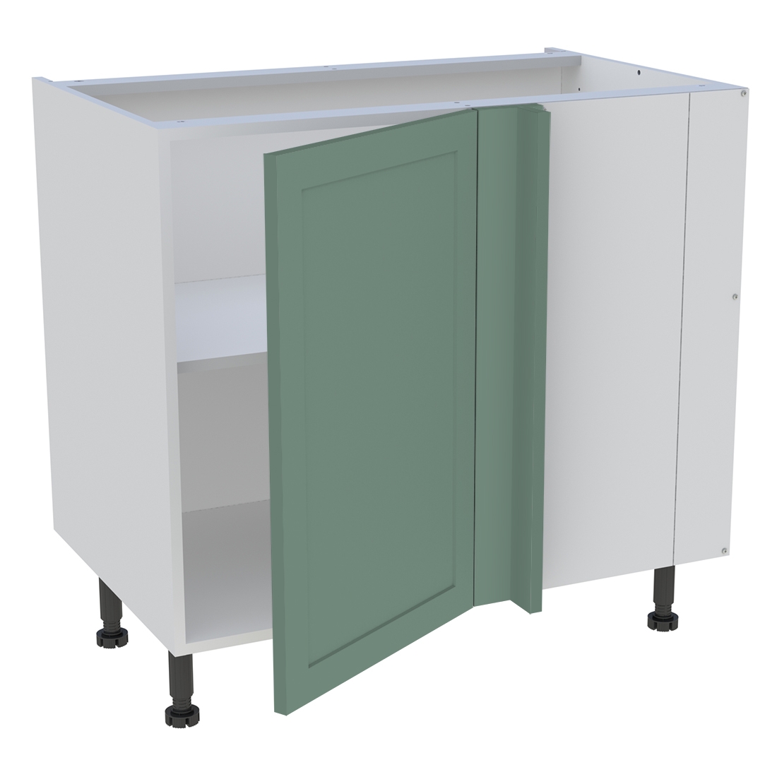 Meuble bas d'angle cuisine 1 porte H. 87 cm x L. 90 cm - Vert sauge cadre