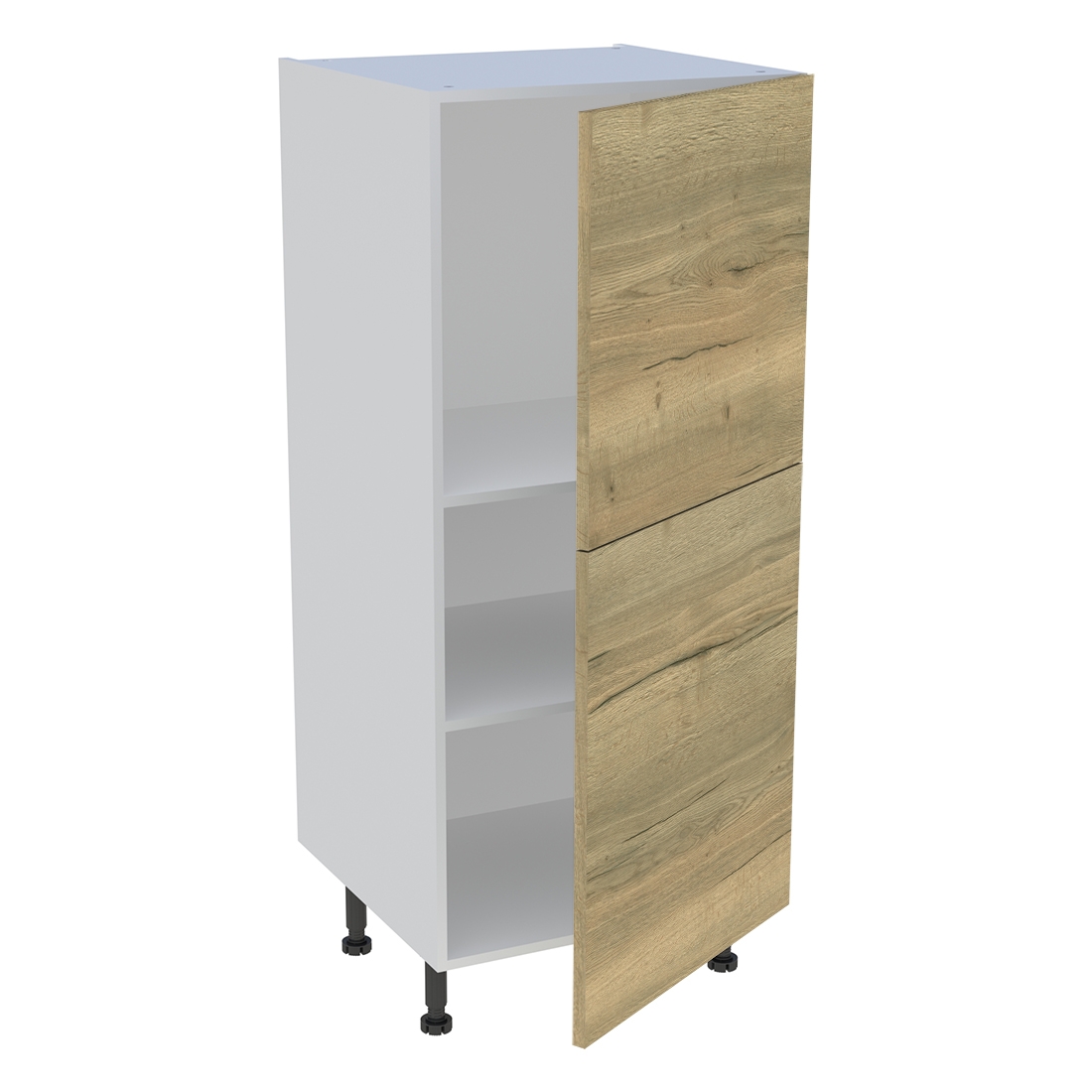 Demi colonne cuisine 2 portes H. 129,6 cm x L. 60 cm - Chêne structuré