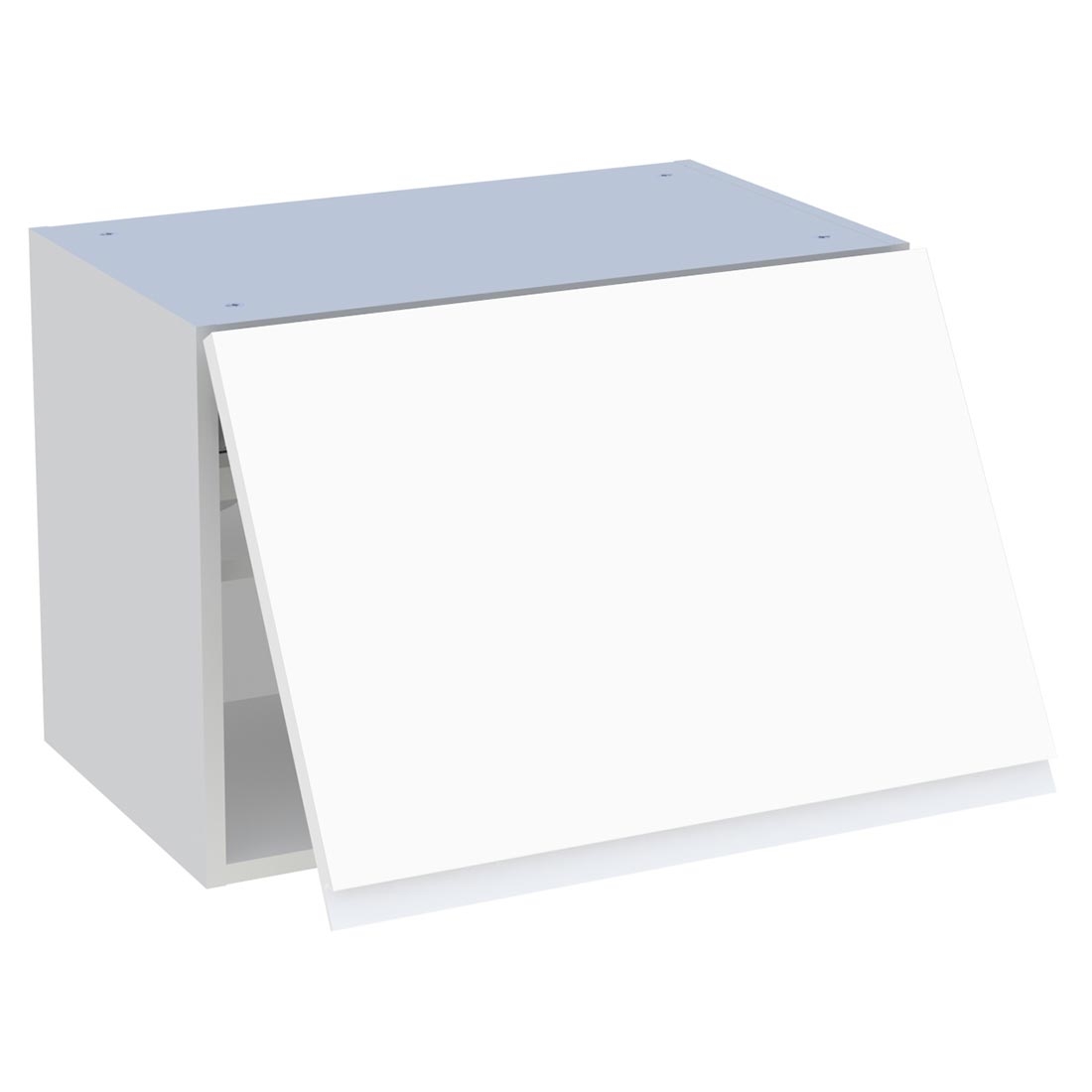 Meuble haut cuisine 1 porte relevante H. 43,2 cm x L. 60 cm - Blanc mat sans poignée